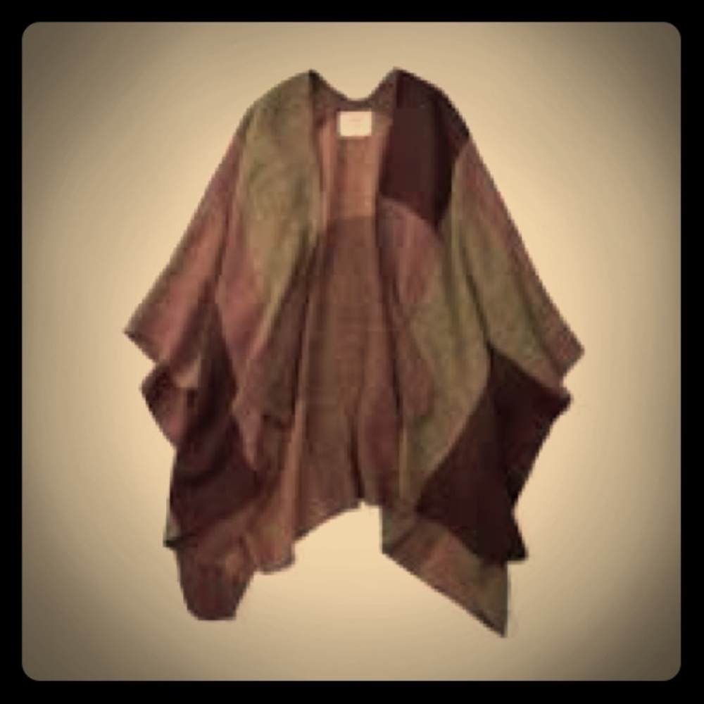 Abercrombie Plaid Blanket Poncho